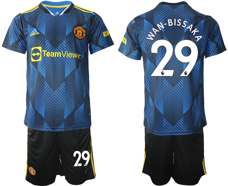 Men 2021-2022 Club Manchester United Second away blue #29 Soccer Jersey->manchester united jersey->Soccer Club Jersey